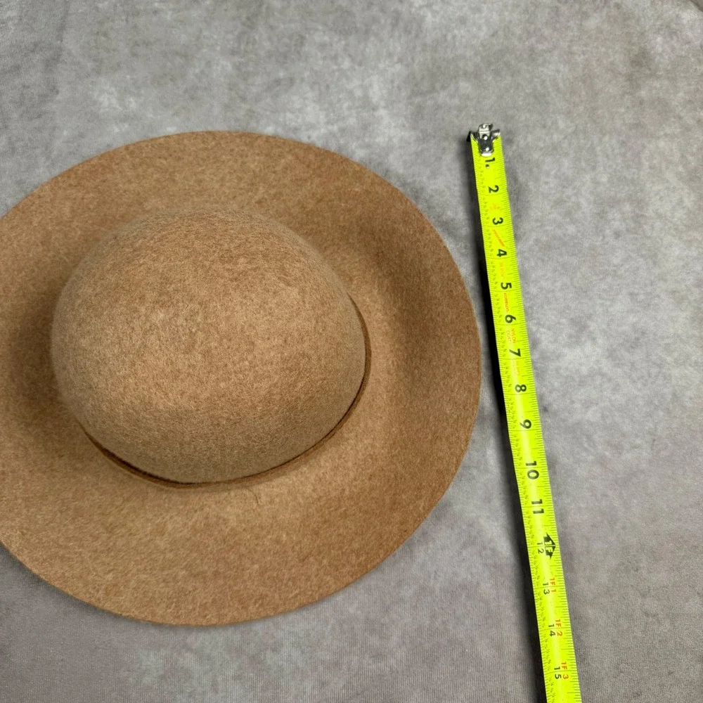 BOHO Women's 100% Wool Floppy Hat Brown Beige Made in Italy Size OS